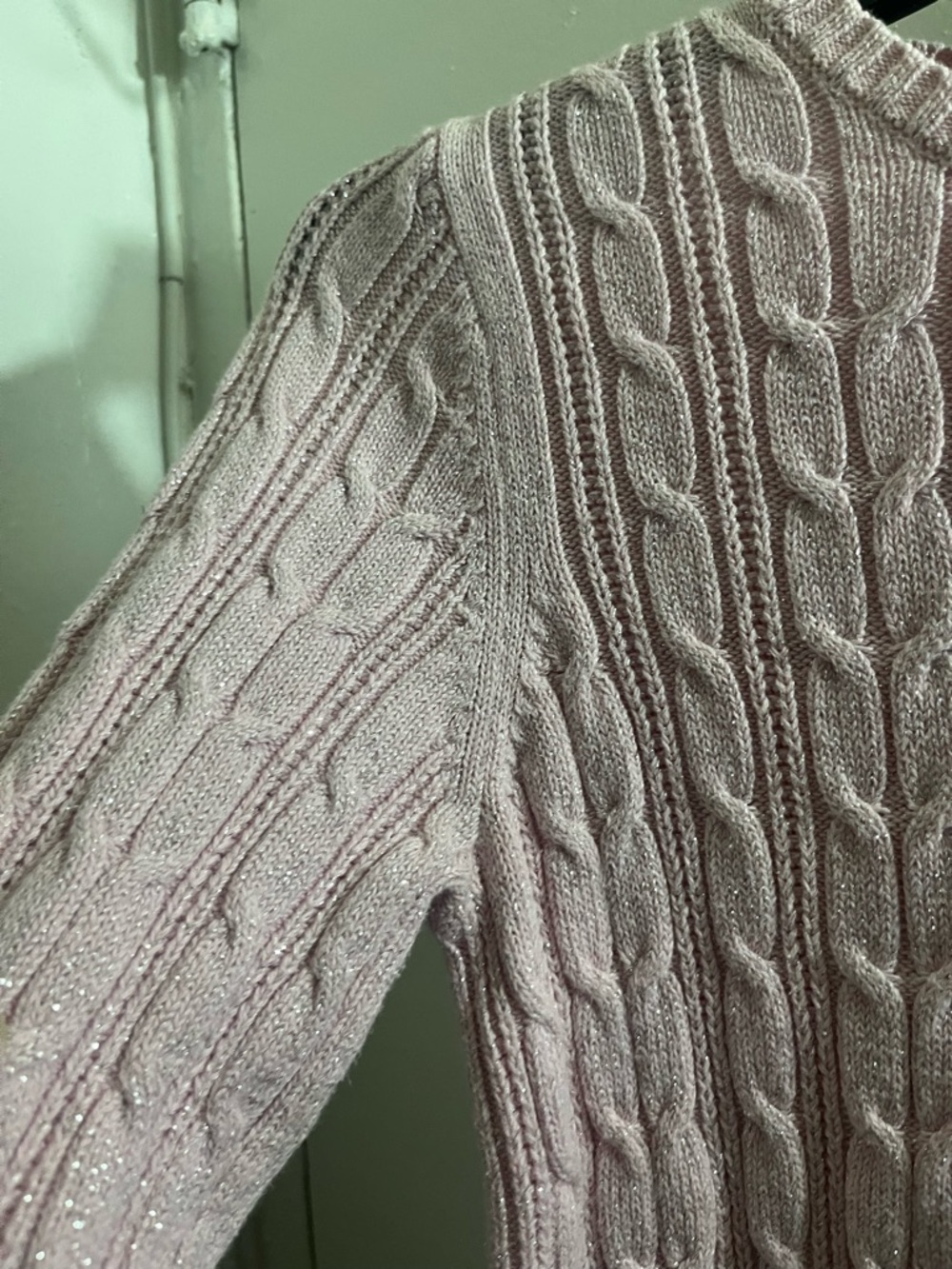 St.John’s bay Soft Cable Crewneck Sweater in Dusty Pink - Picture 3 of 5